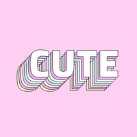 Vector cute layered typography retro word