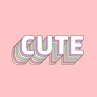 Cute layered multilayer text vector retro word