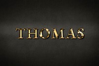 Thomas typography in gold effect design element