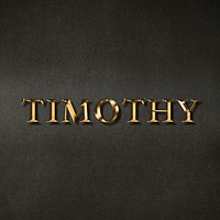 Timothy typography in gold effect design element