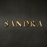 Sandra typography in gold effect design element
