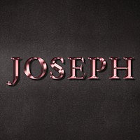 Joseph typography in rose gold design element