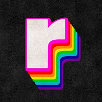 Letter r psd rainbow typography gay pattern