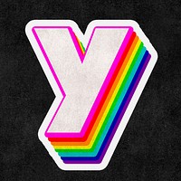 Y font psd 3d rainbow typeface paper texture