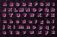 ABC Glitter rainbow alphabet psd set gay pride font