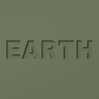 Earth word bold font typography paper texture
