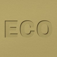 Eco word bold font typography paper texture