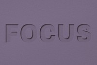 Focus word bold font typography paper texture