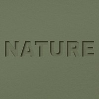 Nature word bold paper cut font typography