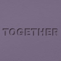 Together word bold paper cut font typography