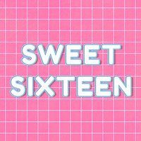 Neon 80’s miami sweet sixteen word word art