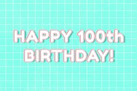 80&rsquo;s neon miami happy 100th birthday! word outline typography