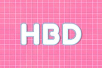 Neon 80&rsquo;s miami hbd word boldface outline typography on grid background
