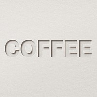 Coffee 3d paper cut font typography