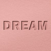 Paper cut dream word font typography