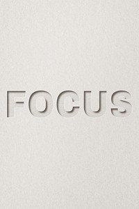 Focus 3d paper cut font typography