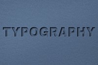 Embossed paper texture typography word font