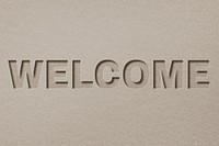 3d lettering welcome paper cut font typography