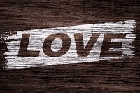 Bold italic love lettering wood texture