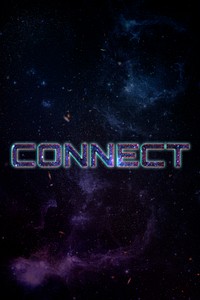 CONNECT word typography blue text