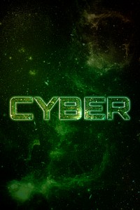CYBER word typography green text