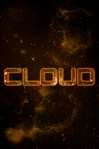 CLOUD word typography brown text