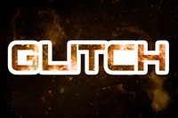Brown GLITCH galaxy sticker psd word typography