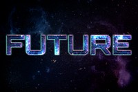 FUTURE word typography text on galaxy background