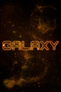 GALAXY word typography brown text