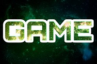 Green GAME galaxy psd sticker word typography