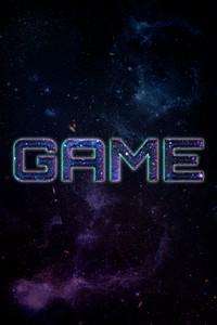 GAME word typography blue text