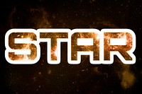 Brown STAR galaxy sticker psd word typography