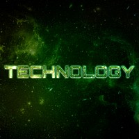 TECHNOLOGY text typography galaxy effect word