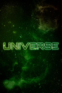 UNIVERSE word typography green text