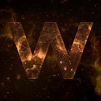 Psd letter w stellar effect typography brown font