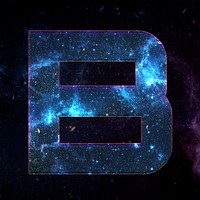 Psd letter B galaxy effect typography blue font