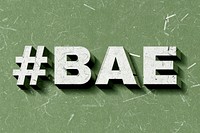 #BAE green word on paper texture