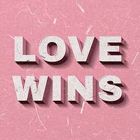 Retro 3D Love Wins pink paper font typography
