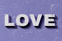 Love purple word on paper texture vintage