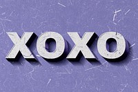 3D Xoxo purple word typography wallpaper