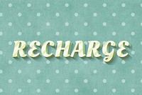 Recharge word striped font typography