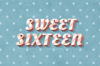 Sweet sixteen word candy cane typography