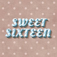 Sweet sixteen text pastel stripe pattern