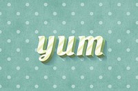 Yum word striped font typography