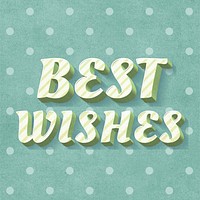 Best wishes word candy cane typography