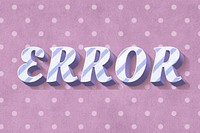 Error word striped font typography