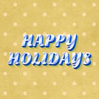Happy holidays word candy cane typography