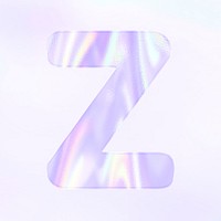 Holographic pastel Z sticker psd purple alphabet font typography