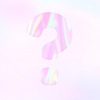 Symbol question mark psd pink holographic effect
