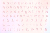 English letters numbers symbols psd holographic pastel collection